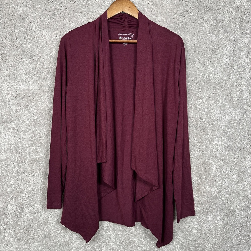 Coolibar Womens Cardigan UPF 50+ Sun Wrap Purple Medium Beach Bamboo Waterfall